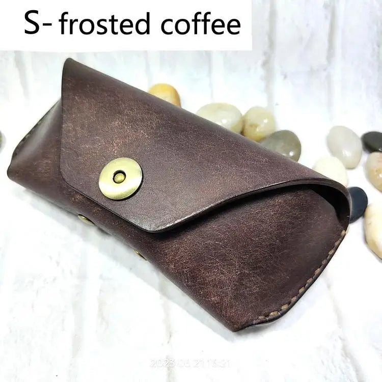 Blongk Glasses Case Waist Bag Handmade Genuine Leather Sunglasses Box Pocket Belt Pack Portable Men Women YJHd-2S