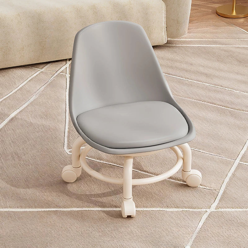 Kids Chair Solid Color Pulley Rotating Stool Wheeled Home Mobile Soft Low Footstool home improvement