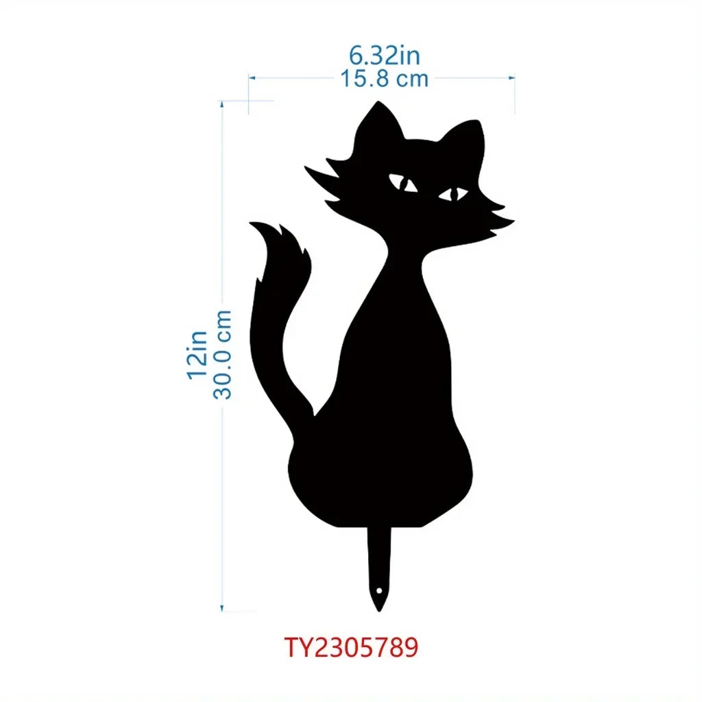 Outdoor Decorations Black Cat Metal Garden Stakes Outdoor Decorative Stakes Garden Metal Animal Statues Silhouette Animal Stakes