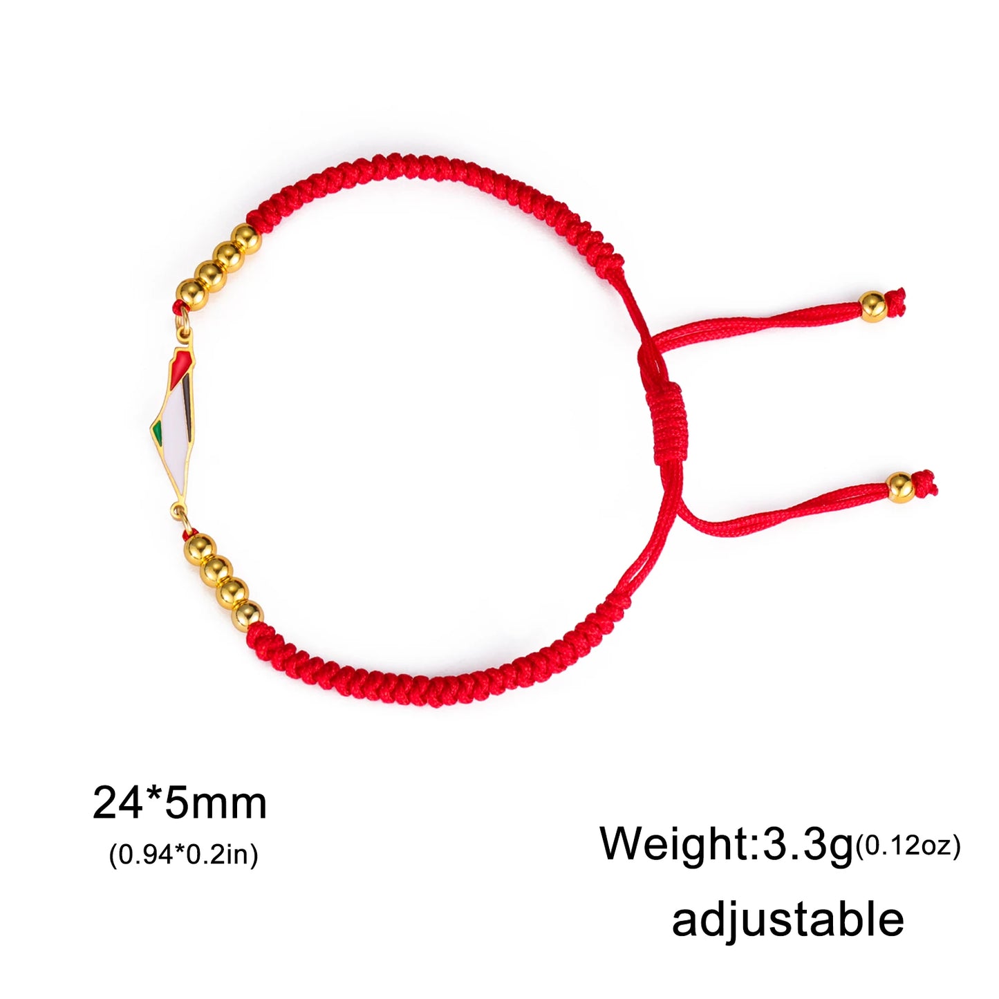 Palestine Flag Braided Rope Bracelets for Women Men Red Black White Green Natural Stone Beads Bracelet Jewelry Gift Wholesale