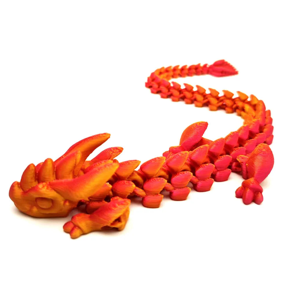 3D Printed Model Toys Dragon Multi-joint Ornament Kids Toys Realistic Animal Figures Decorations Relieving Desktop Boys Gifts