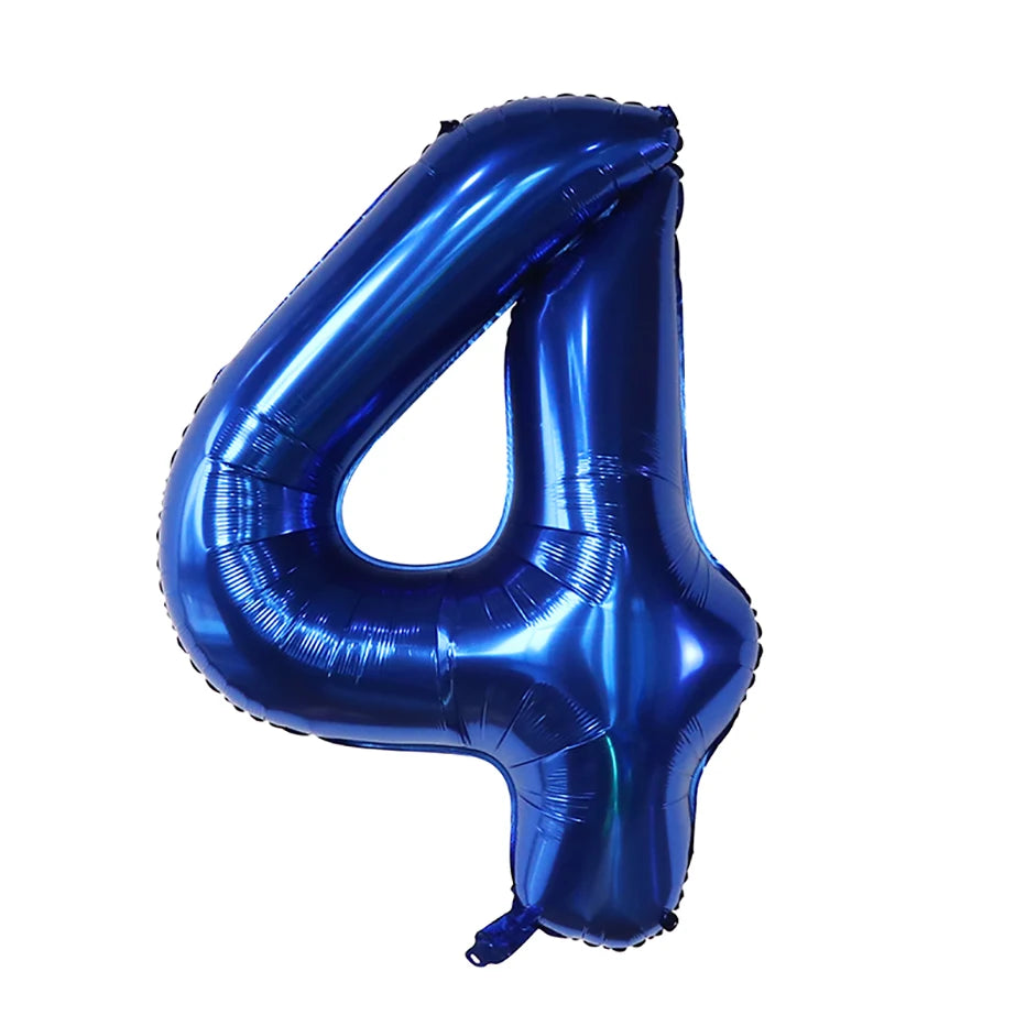 بالونات رقائق معدنية زرقاء داكنة مقاس 40 بوصة بأرقام 0-9 رقمية Globos للأطفال ديكور حفلات أعياد الميلاد لعبة استحمام الطفل هدايا تخرج للأطفال