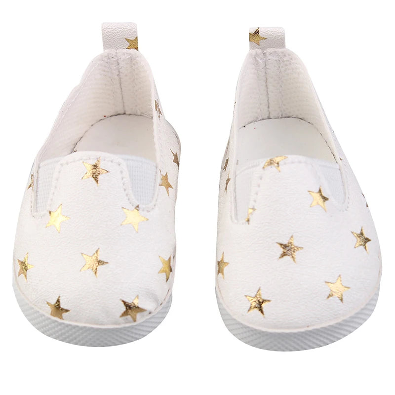 Canvas Cloth 7cm Shoes For 18 Inch American And 43cm New Born Baby Doll Shoes Clothes Accessories For Our generation Girl Dolls