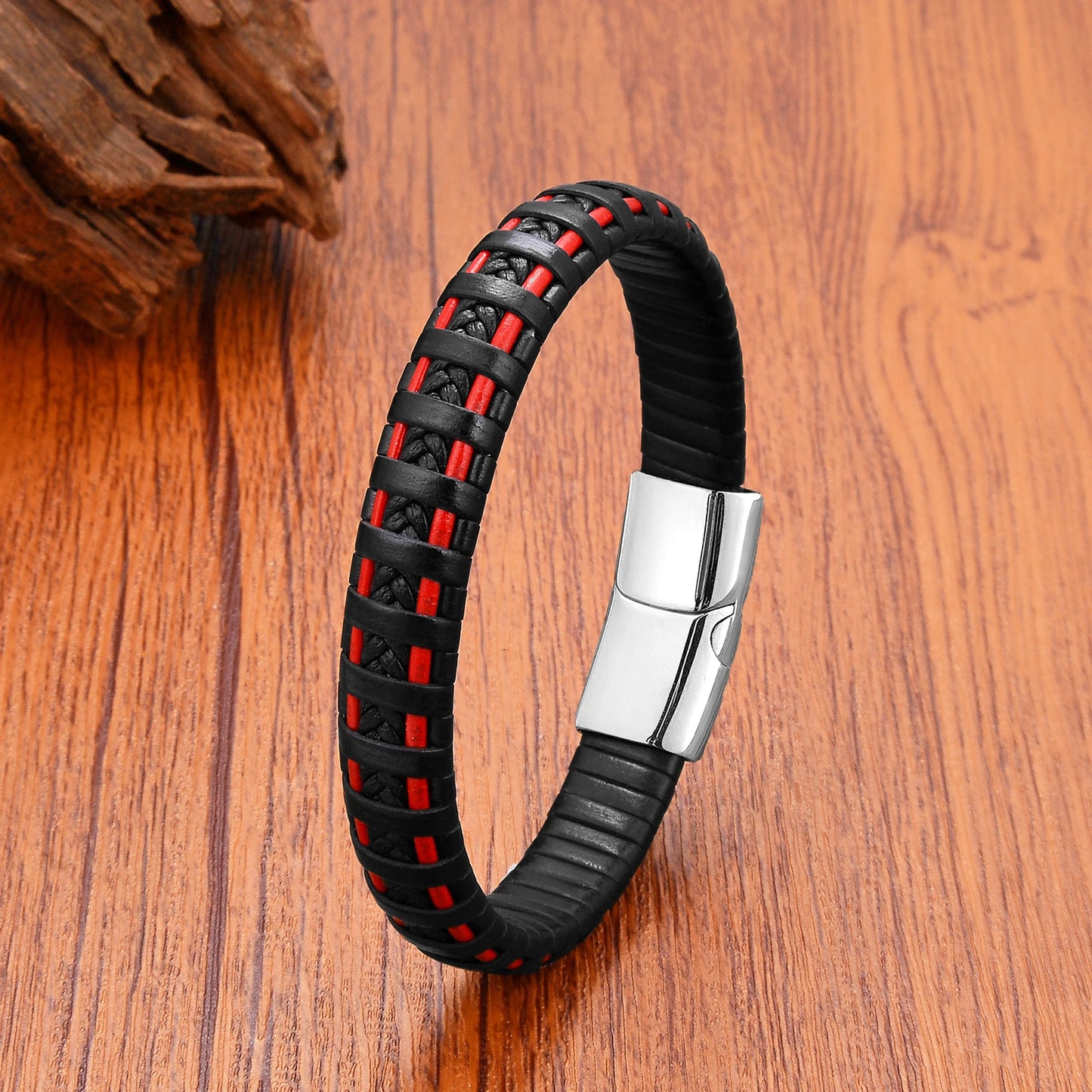 Stainless Steel Magnetic Bracelet for Man Women Vintage Leather Tibetan Bracelets Couples Matching Things Simple Jewelry Gifts