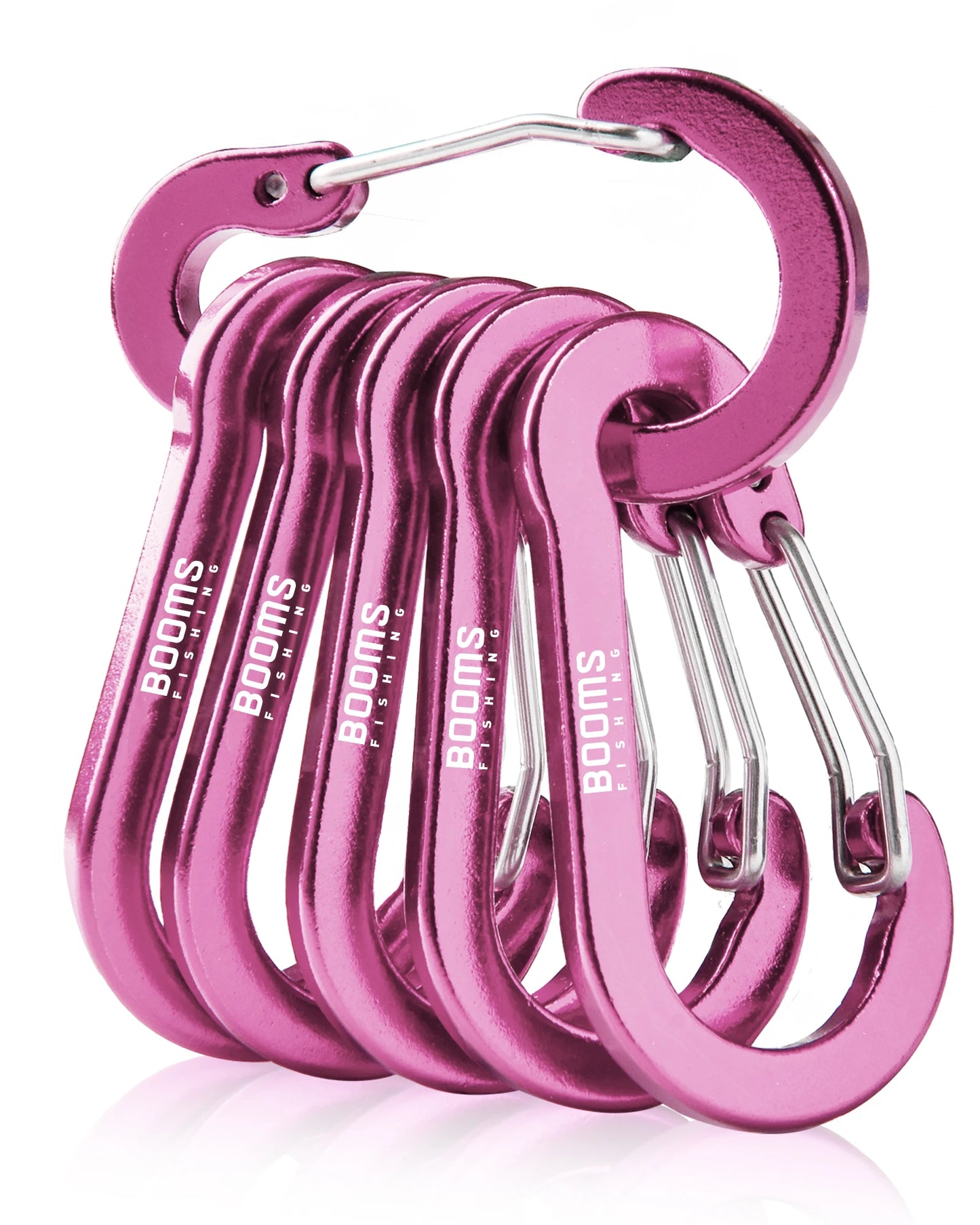 Booms Fishing CC1 Kleine Karabinerhaken aus Stahl für Outdoor-Camping, Multifunktionswerkzeug, Angelzubehör, 6 Stück 