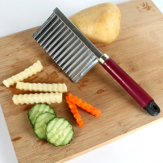 Stainless Steel French Fries Potato Knife Creative Wave Pattern   Carrot Slicer Cutter Multifunctional Kitchen Accessories