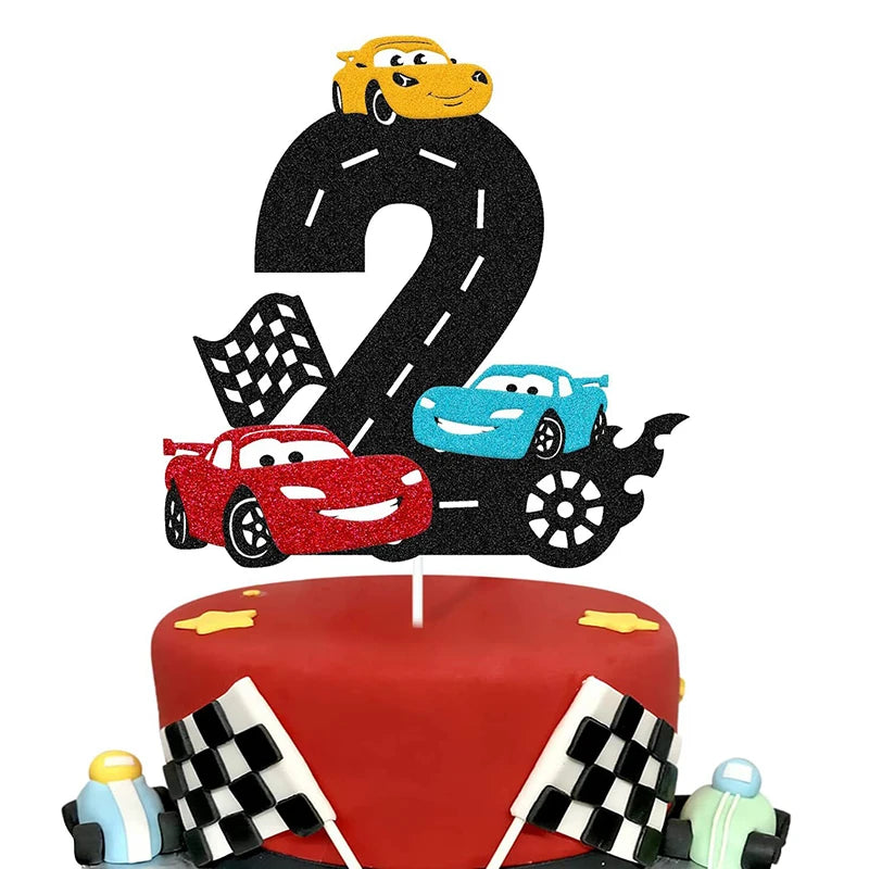Disney McQueen Lightning Cars Happy Birthday Cake Topper Kids Baby Shower Birthday Party Decoration Baby Shower Gift Toy Supplie