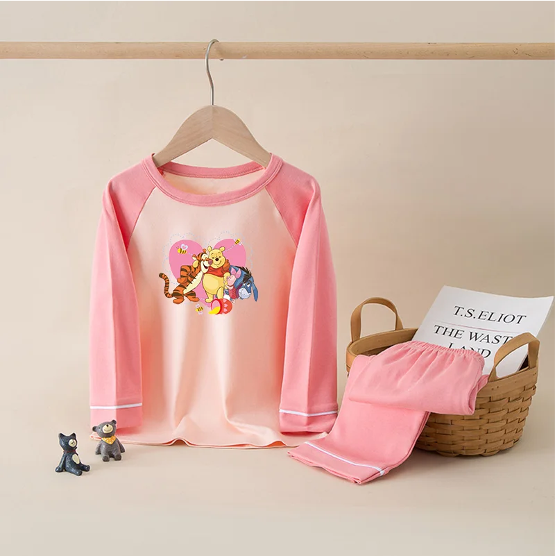 Winnie the Pooh  Cotton Kids Pajama Sets ,Sleeping Clothing Sets, long Sleeve Pants Sleepwear