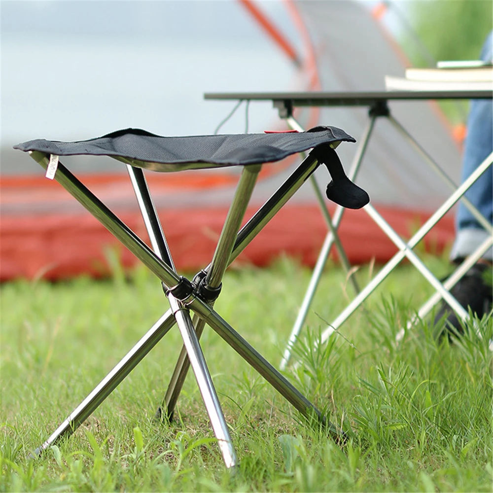Stainless Steel Fishing Chair Barbecue Folding Stool Outdoor Camp Hiking Picnic Travel Seat Chair Collapsible Seat Small Stool garden !!!