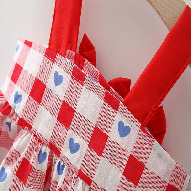 New Clothes Girls 0-3old Summer 90%cotton dress with hat flower bow skirt