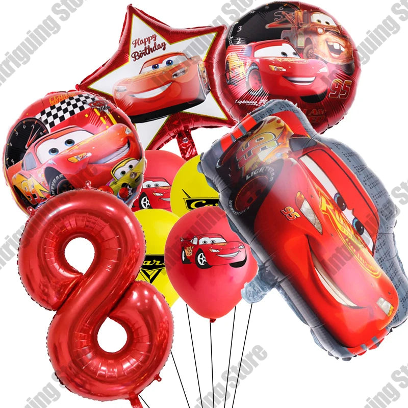 Disney Cars Lightning McQueen 32" Number Balloon Set   Baby Shower Supplies Birthday Party Decorations Kids Toy Gifts Air Globos