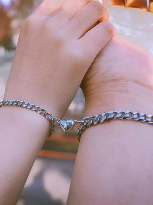 2 Pairs Of European And American Trendy Love Bracelets For Couples, Dating, Travel, Banquet, Party, Holiday Dressing Gifts8541