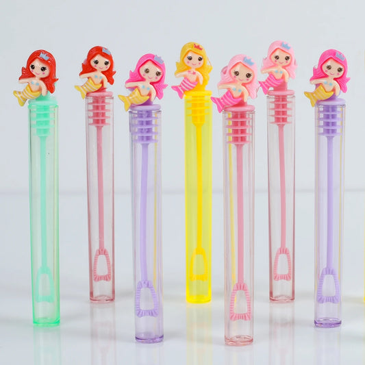 10pcs Mermaid Bubble Tube Soap Bottle Little Mermaid Birthday Party Decor Wedding Guests Gifts Baby Shower Kids Favors Toys