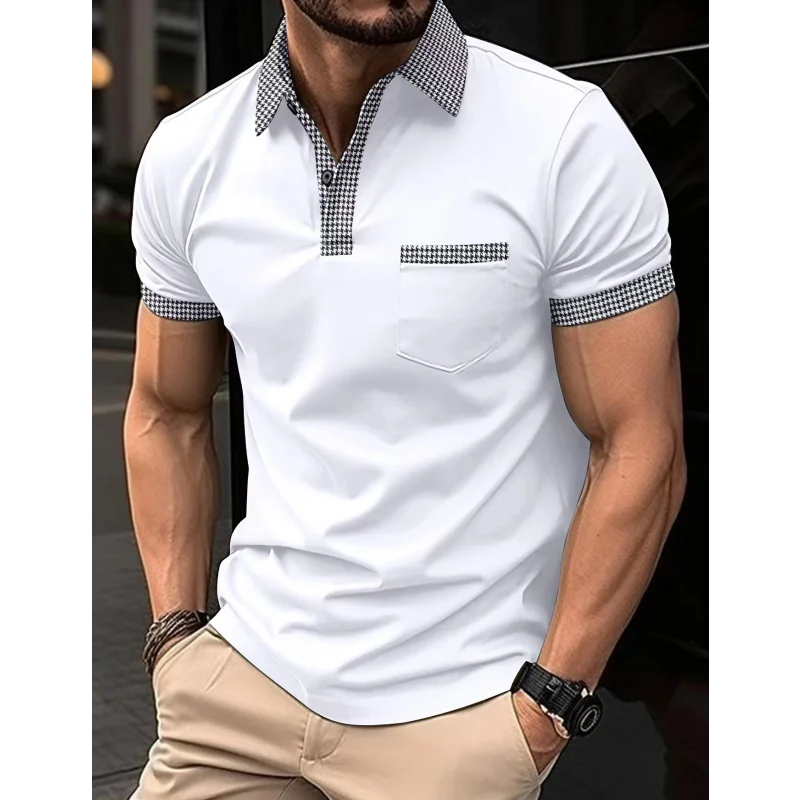 2023 Summer New Men's Casual Short-Sleeved Polo Shirt Trip Fashion Lapel T-Shirt Men's Breathable Polo Shirt Men's Clothing