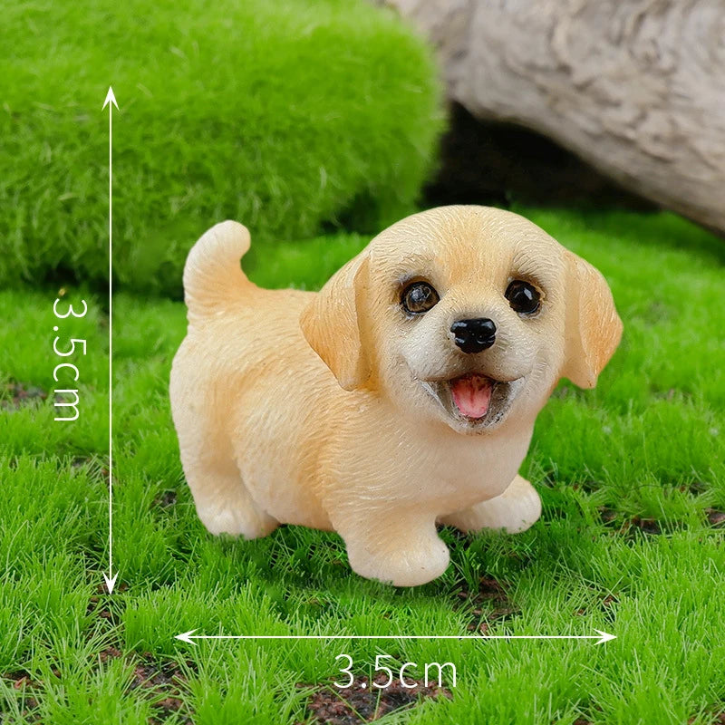 Resin Craft Miniature Figure Tiny For Garden Decortion Cute Small Dog Animal Ornament