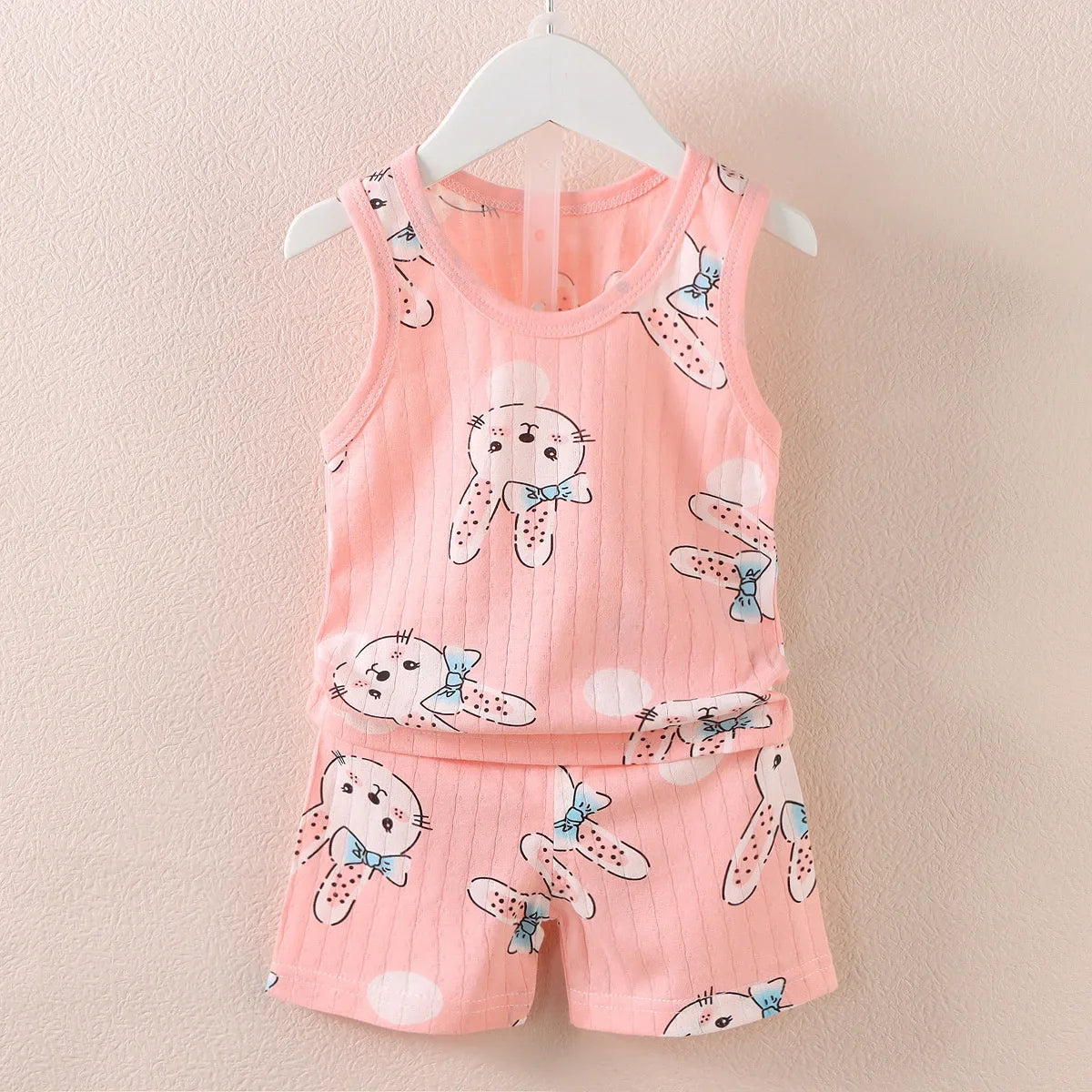 Mother Kids Clothes Baby Cotton Print  Children's Clothing T-shirt Vest Tops Shorts Sets Boys Girls Cute Breathable Summer
