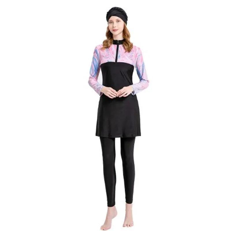 2024 Arabian Women Islamic Muslimah Swimsuit Clothing Swimsuit Ladies Hijab Long Sleeve Burkinis Muslim Swimwear