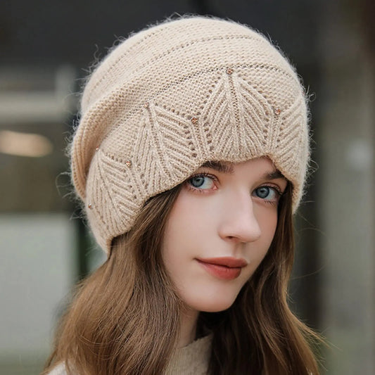 Women's Comfort Hat Knitted Hat Fluffy Hat Warm Thick Soft Elastic Knitted Autumn/Winter Windproof Outdoor Soft Hat