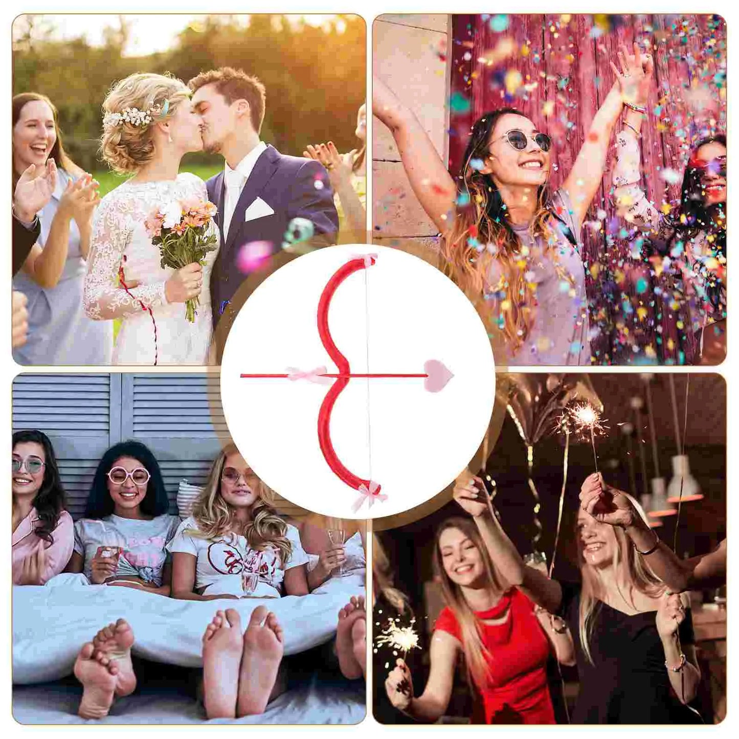 Kit Cupid Bow Valentines Day Costume and Arrow Toy Foams Red Cosplay Party Men Women