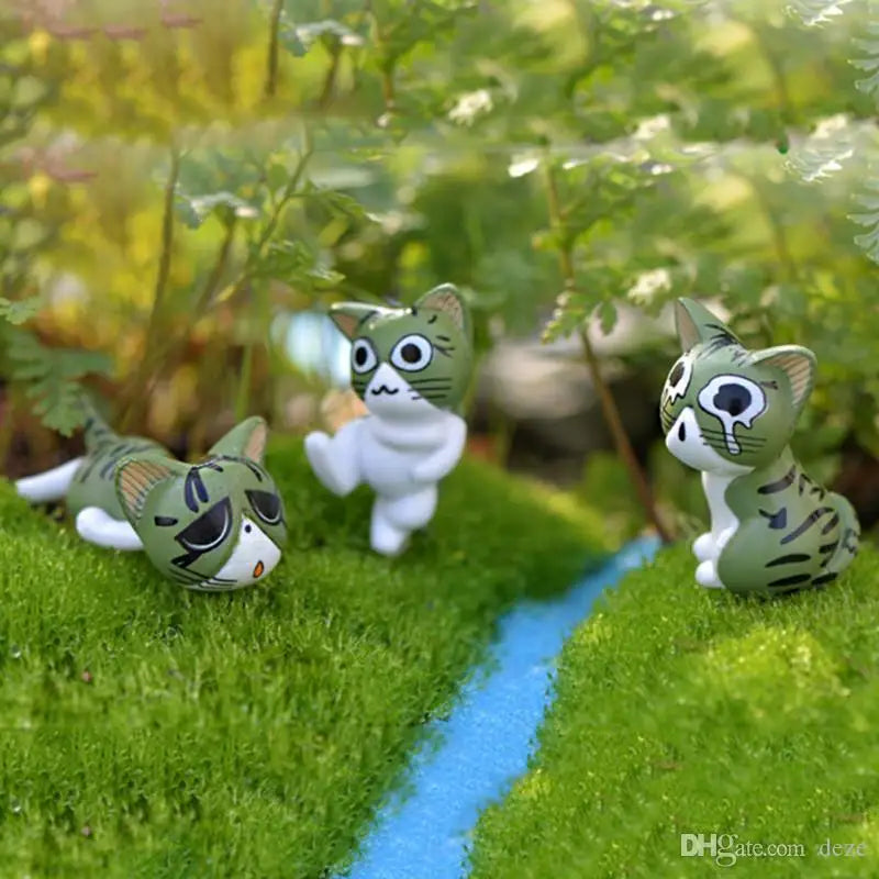 Mini Cheese Chis Cat Kitty Model Resin Kitten Cat Miniatures Figurine Animal Figurines Crafts Ornament for Home Decor