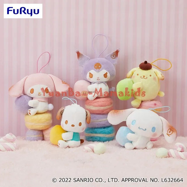 Japanische Original Sanrio Cotton Candy Plüschpuppe Melody Kuromi Cinnamoroll Pompom Purin Pochacco Anime Spielzeug für Kinder Anhänger 