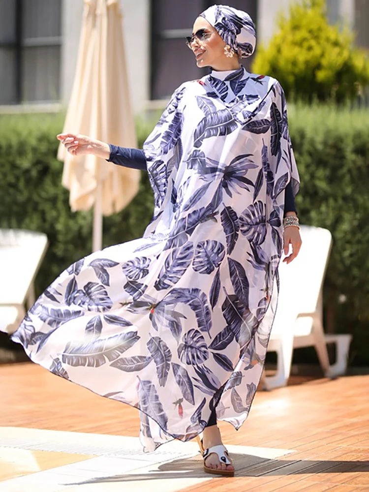 Muslim Modest Swimwear Hijab Swimsuit Women Islamic Swimming Suit Cover Ups Burkini Hijabs For Woman Long Sleeve Swim Bathing