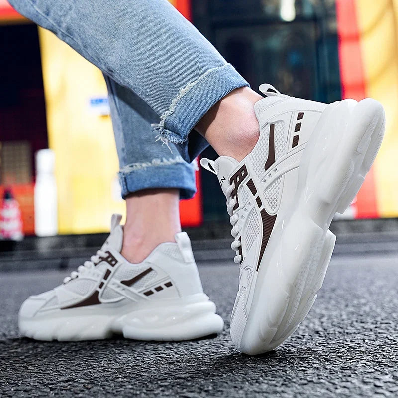 2024 New Men's Luxury Platform Sneakers Fashion Men Running Shoes Increased Breathable Man Shoes Lace Up Zapatillas De Hombre