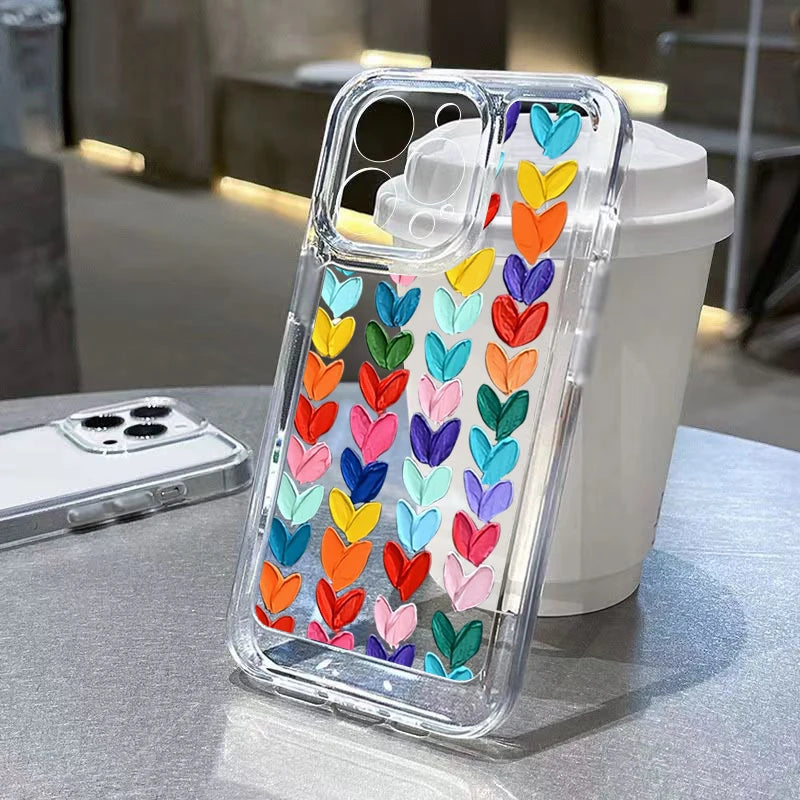 Flower Love Soft Silicone Phone Case For Xiaomi Redmi 12 13C Redmi Note 13 12 Pro Plus 5G 12S 11S 10S 10 Shockproof Clear Cover