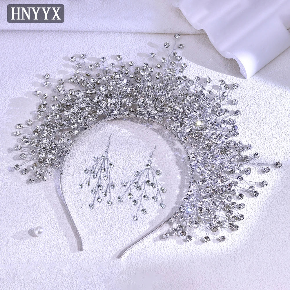 HNYYX Luxury Bridal Headband Rhinestone Wedding Crown Fashion Bridal Tiara Hair Accessories Women Beauty Festival Headpiece A234