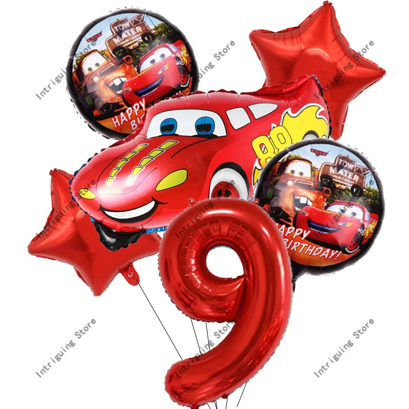 Disney Cars Lightning McQueen 32" Number Balloon Set   Baby Shower Supplies Birthday Party Decorations Kids Toy Gifts Air Globos