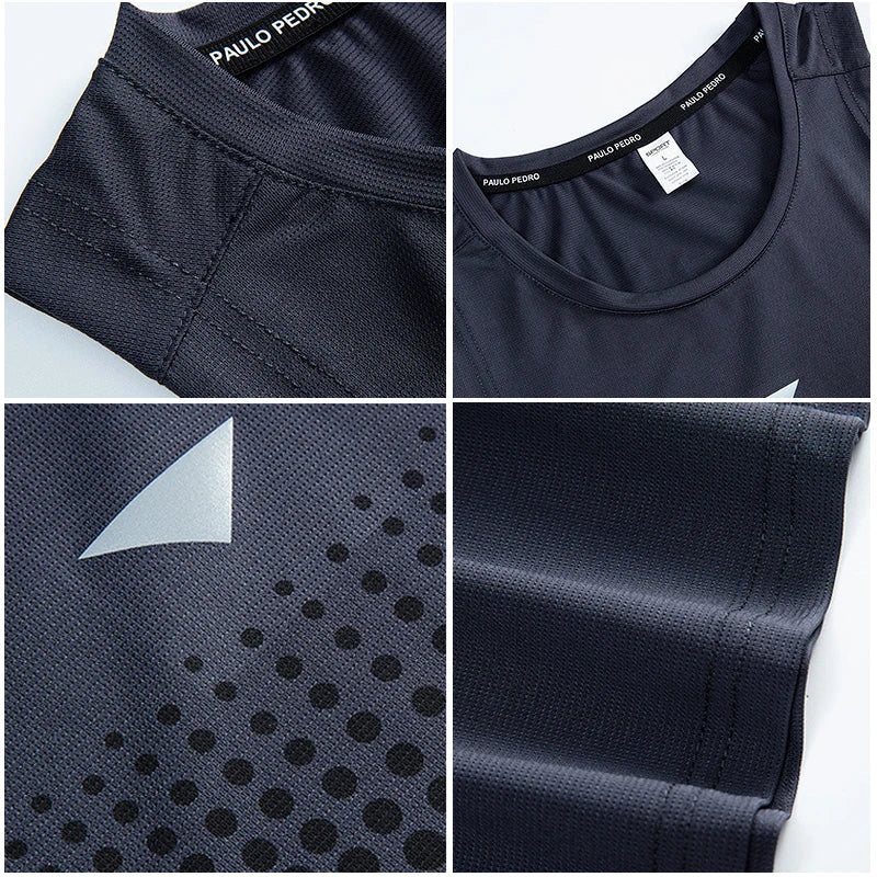 (M-3XL) سترة رياضية سريعة الجفاف للرجال للجري وكرة السلة وفضفاضة بمقاس كبير وقمصان رياضية بدون أكمام للتمرين 