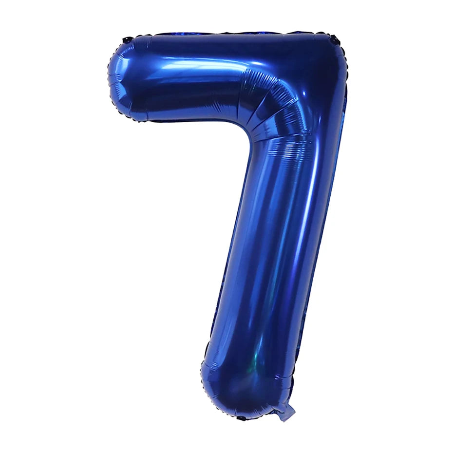 بالونات رقائق معدنية زرقاء داكنة مقاس 40 بوصة بأرقام 0-9 رقمية Globos للأطفال ديكور حفلات أعياد الميلاد لعبة استحمام الطفل هدايا تخرج للأطفال