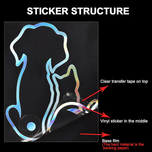 1x Car rear window glass reflective wiper sticker wagging tail cat dog sticker car decoration sticker car exterior decals