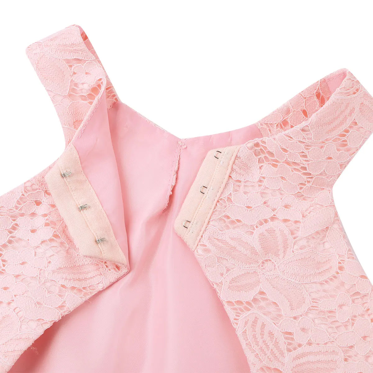 iiniim Kids Girls Vestido de festa Chiffon Dress Floral Lace Cutout Back Flower Girl Dress Elegant Summer Princess Party Dress