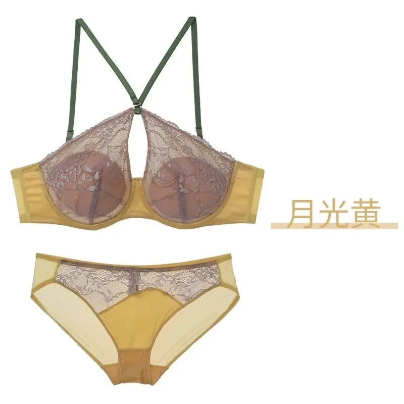 Lingerie Lingerie Women Big Boobs show small bosom set gathered on the French bra thin top tomei back 2024 new explosion