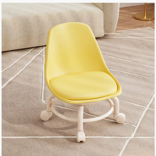 Kids Chair Solid Color Pulley Rotating Stool Wheeled Home Mobile Soft Low Footstool home improvement