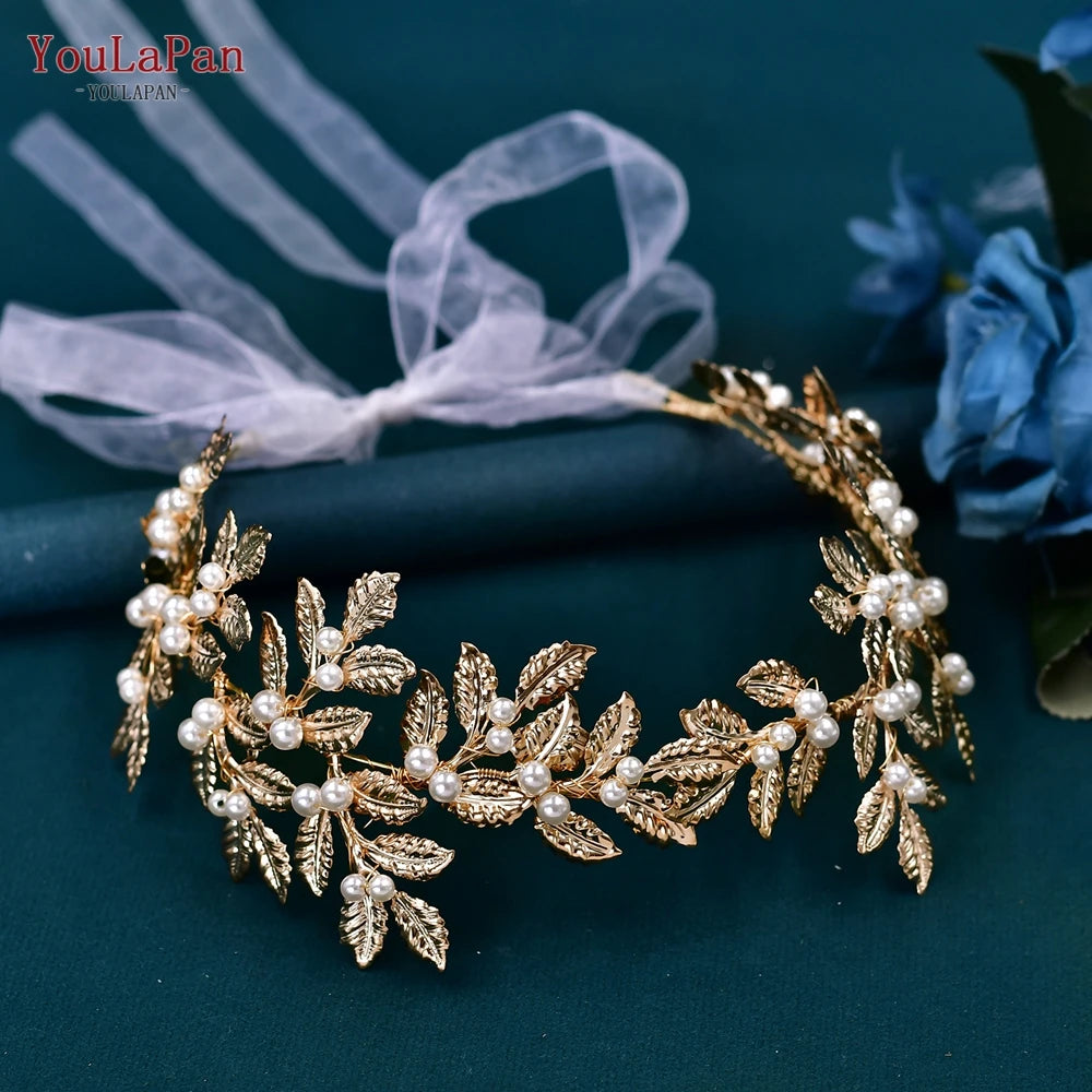 YouLaPan Leaves Wedding Dress Belt with Pearls Woman Formal Belts Bridal Waist Belt Handmade Evening Gown Sash Belt SH353