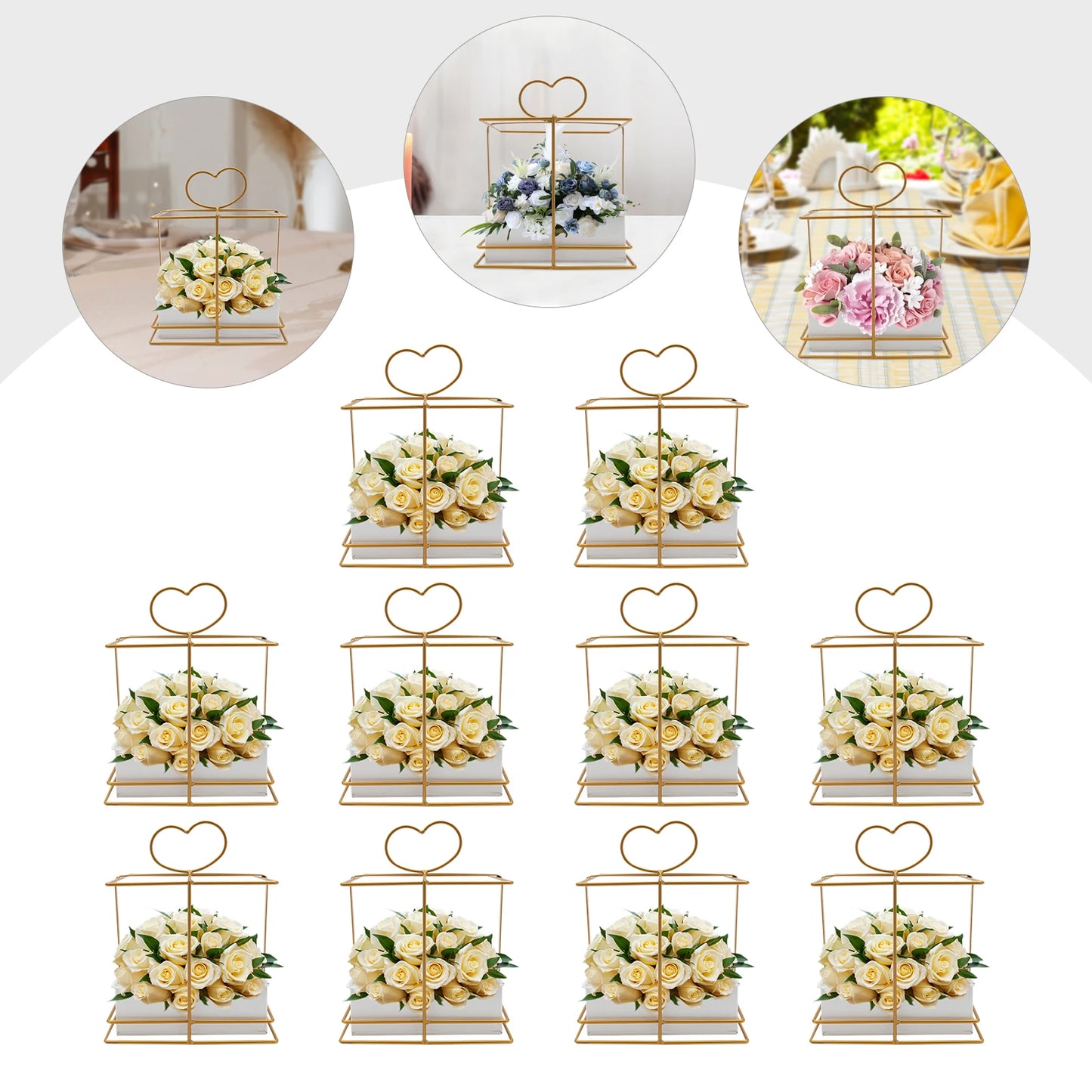 Gold Vases for Centerpieces Wedding 10 Pcs Metal Gold Centerpiece Elegant Wedding Centerpieces for Tables Weddings Party Decor