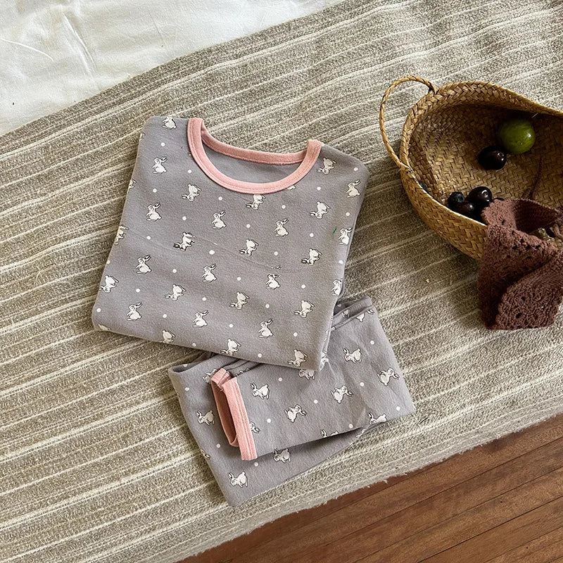 Children's Class A autumn and winter pajamas, boys and girls' wool stretcher home clothing, baby, small and large children's car