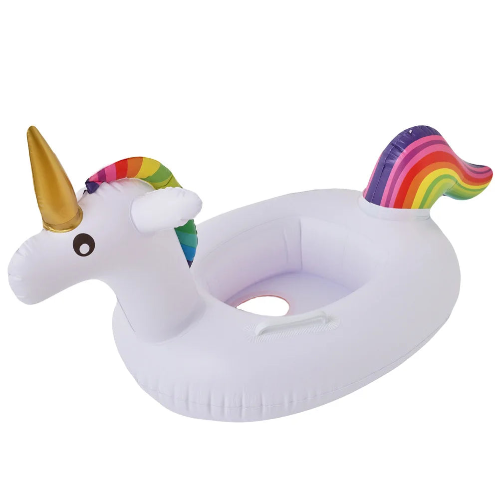 Rooxin Flamingo Swimming Circle Baby Infant Float Pool Swimming Ring With Sunshade Floating Seat Summer Beach Pool Party Toys