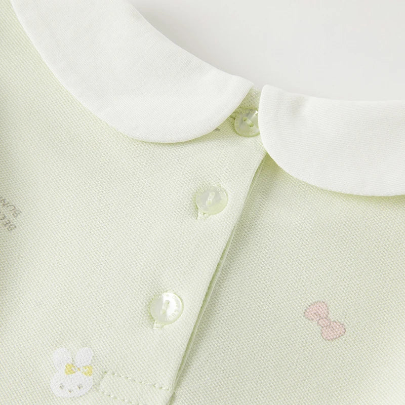 Dave Bella Summer Baby Girls Cute Rabbit Bow Floral  Dress Fashion Party Dress Kids Girl Infant Lolita Clothes DB2235514