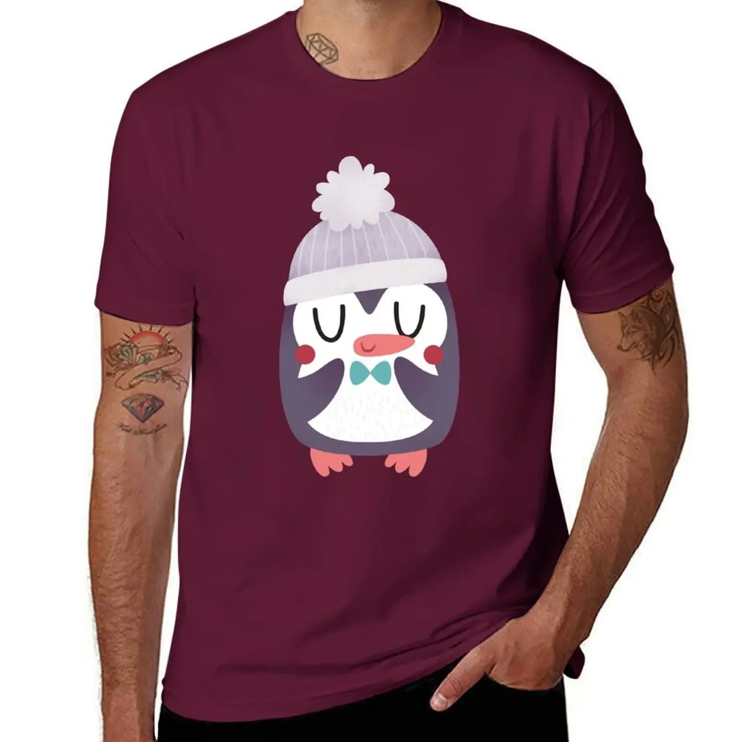 Cute Cozy Penguin T-Shirt cotton graphic tees Aesthetic clothing T-shirt mon