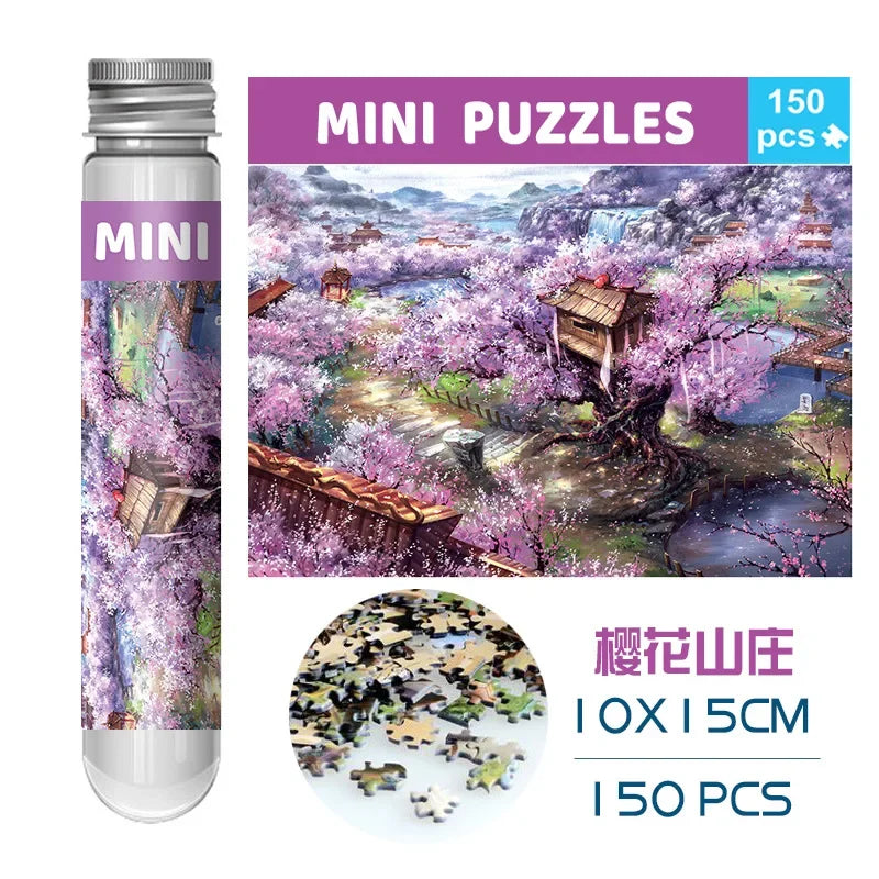 150pc Mini Test Tube Puzzle Pieces Micro Jigsaw Test Tube Tiny Puzzle Challenging Children Creative Puzzle Game Gifts