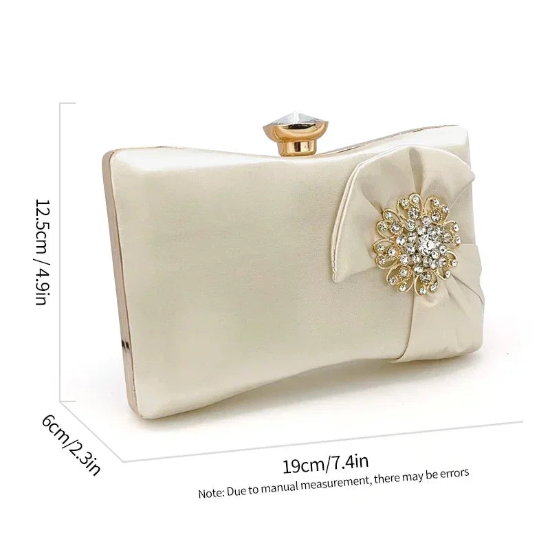 Elegant Rhinestone Decor Evening Bag, Classic Formal Dinner Handbag, Women's Stylish Clutch Purse For Party Wedding & Prom