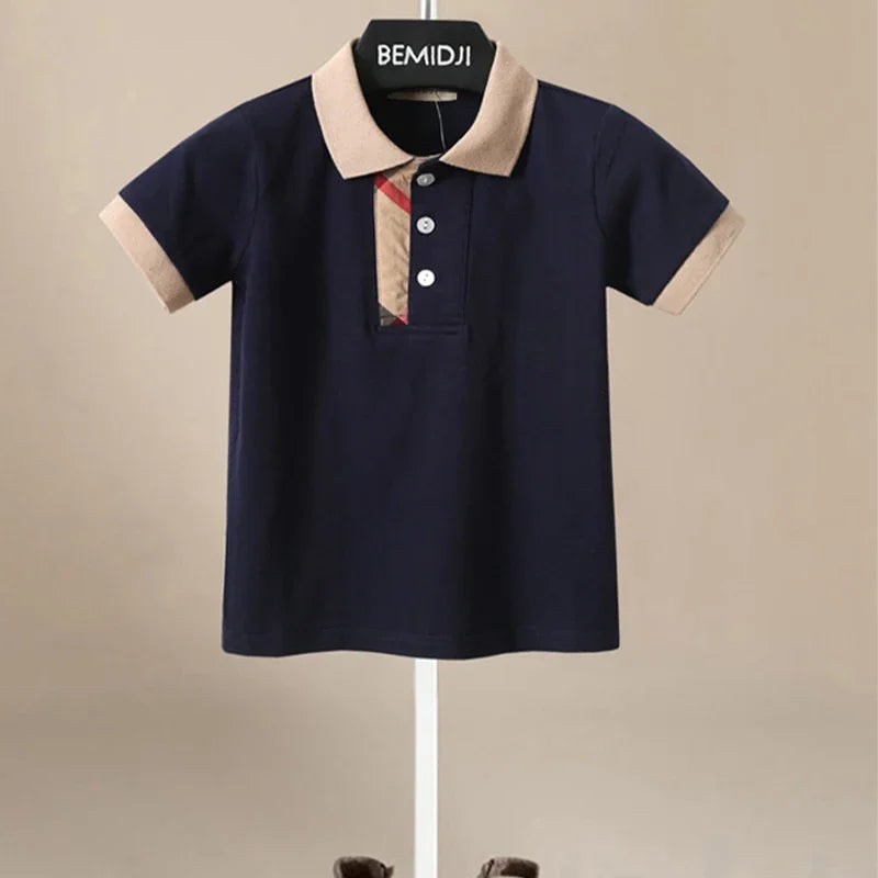 Short Sleeve Polo Shirts For Boys Summer Cotton Stripe Kids Polo Shirts Boys Teenager School Uniform Boy Clothes Age 1-9years