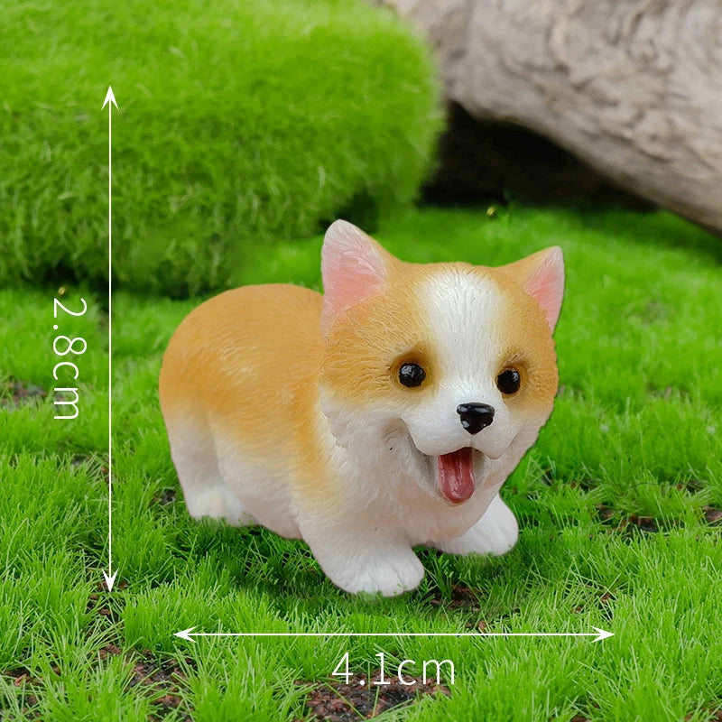 Resin Craft Miniature Figure Tiny For Garden Decortion Cute Small Dog Animal Ornament