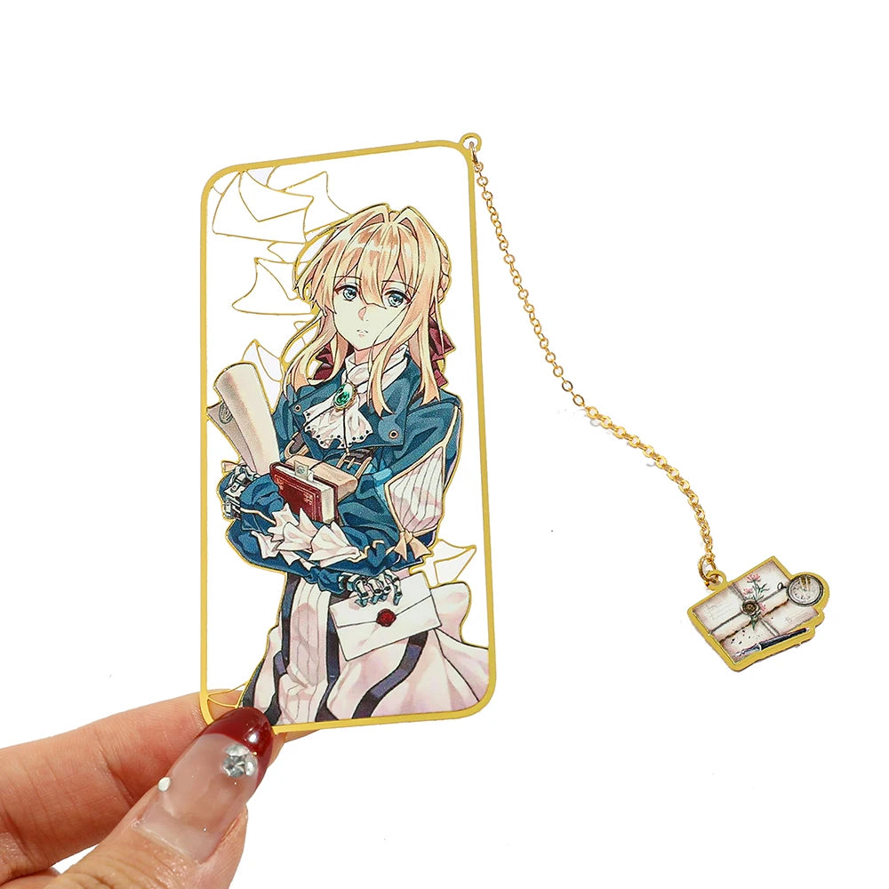 Anime Violet Evergarden Bookmark Exquisite Page Mark Tool Read Learn Stationery Book Supplies for Anime Fans Students Teachers