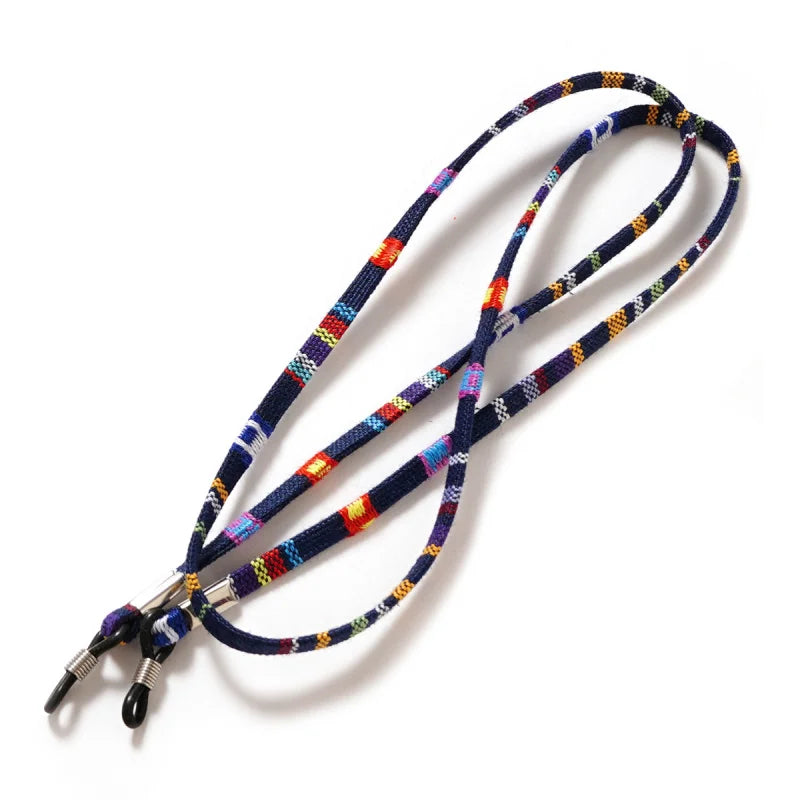 2PCs Bohemia sunglasses rope adjustable anti slip eyewear glasses string cord elastic polyester fashion neck straps