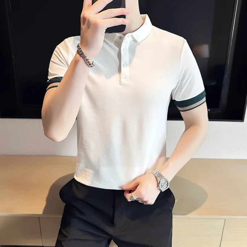 Summer Men Polo Shirt Breathable Casual Tees Tops Short Sleeve Hip Hop Polos Shirts mon !!!