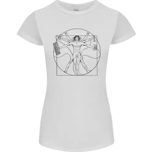 Gaming Vitruvian Gamer Funny Video Games Womens Petite Cut T-Shirt